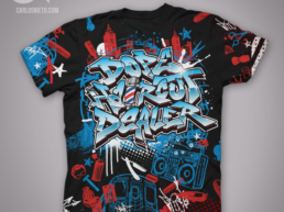 dope hair cut dealer T-shirt design Carlos Nieto Graffiti Art Apparel